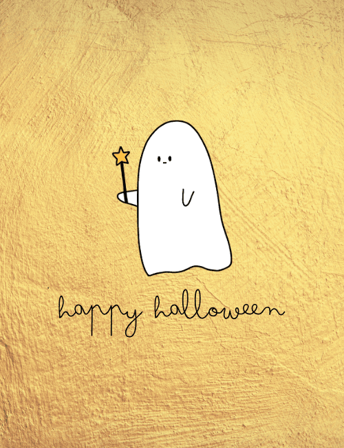 Minimal Ghost Halloween Card