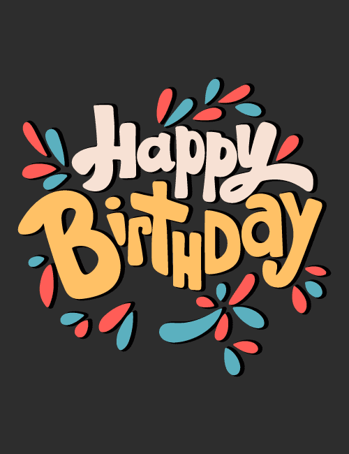 Minimal Happy Birthday Typography Card