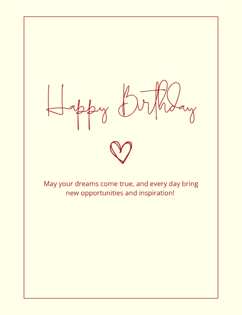 Minimal Heart Birthday Card