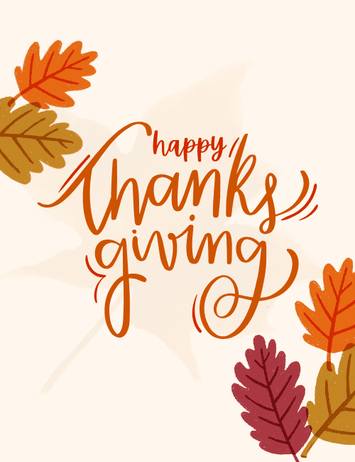 Minimal Leaves Thanksgiving Card