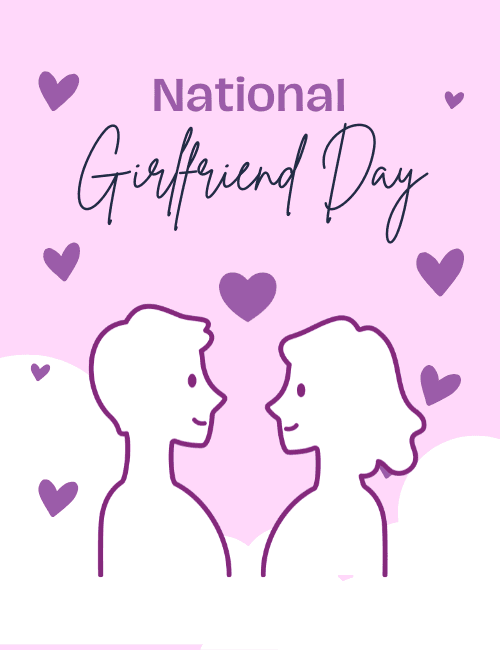 Minimal Love – Line Art Girlfriend Day Card