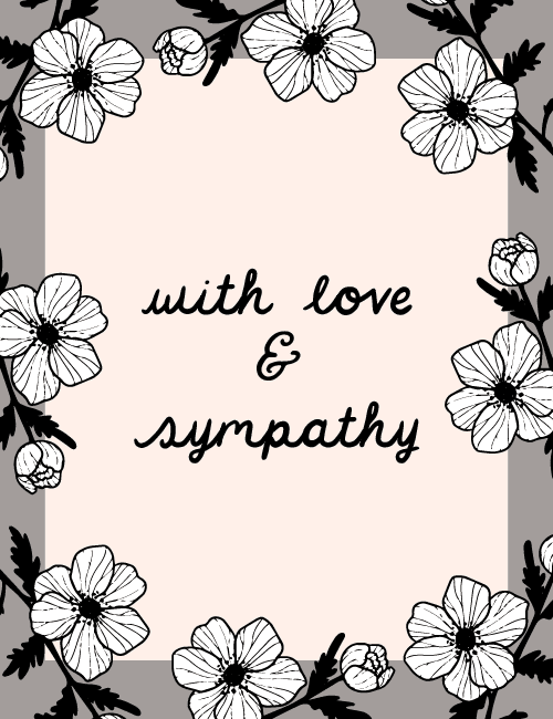 With Love & Sympathy – Minimalist Floral Sympathy Card