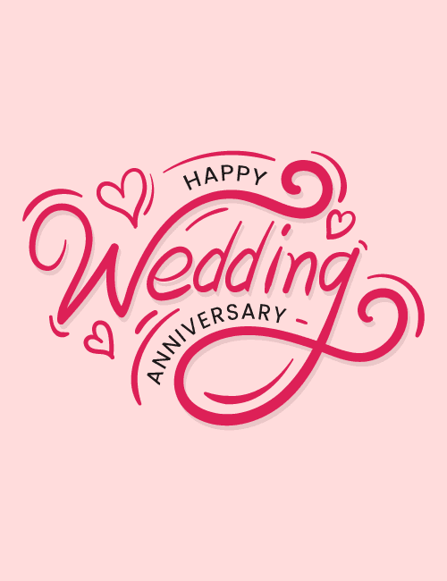 Minimalist Pink Anniversary Card with Elegant Lettering