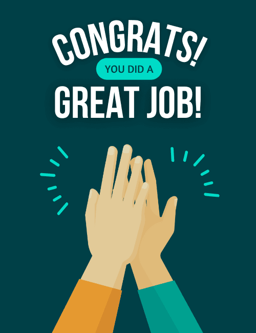 Great Job Congrats Card – Minimalist High-Five Design