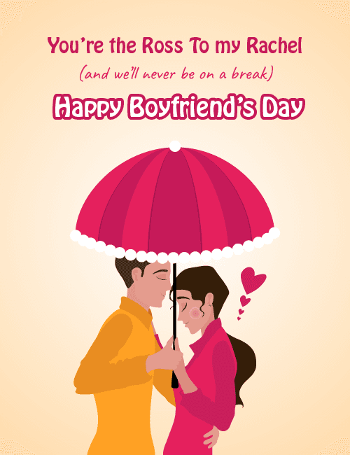 National Boyfriend Day Ross & Rachel Couple Card
