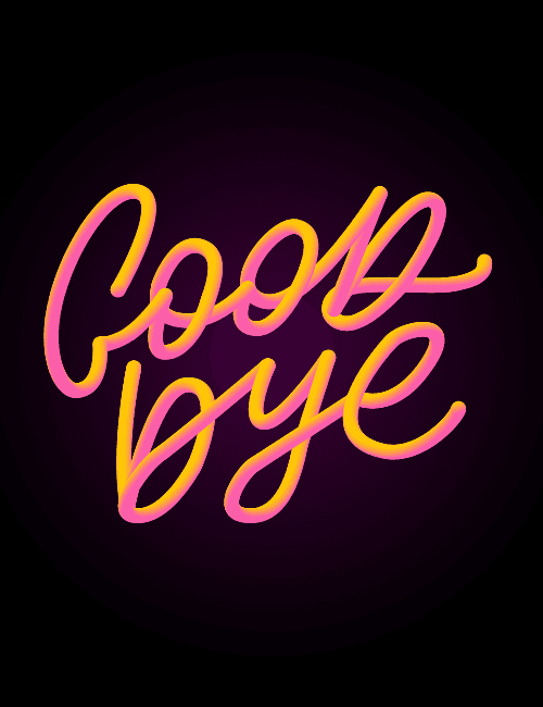 Neon Script Modern Farewell Card