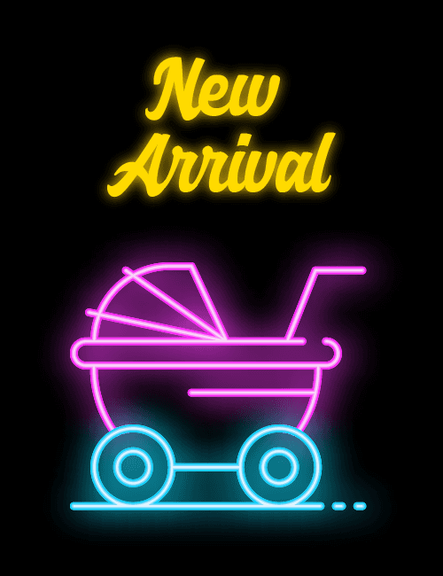 New Arrival – Neon Baby Shower Card