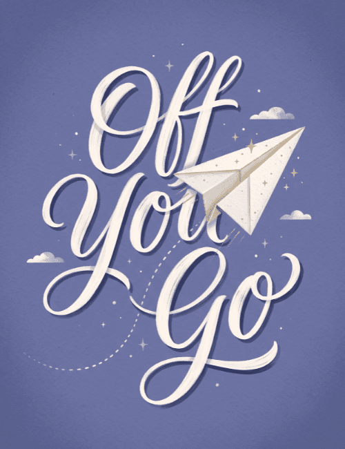 Off You Go Farewell Card