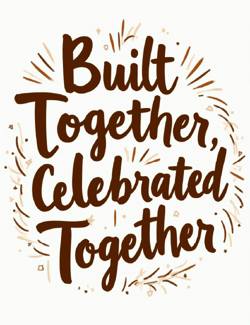 Office Team Celebration Card – Built Together Quote