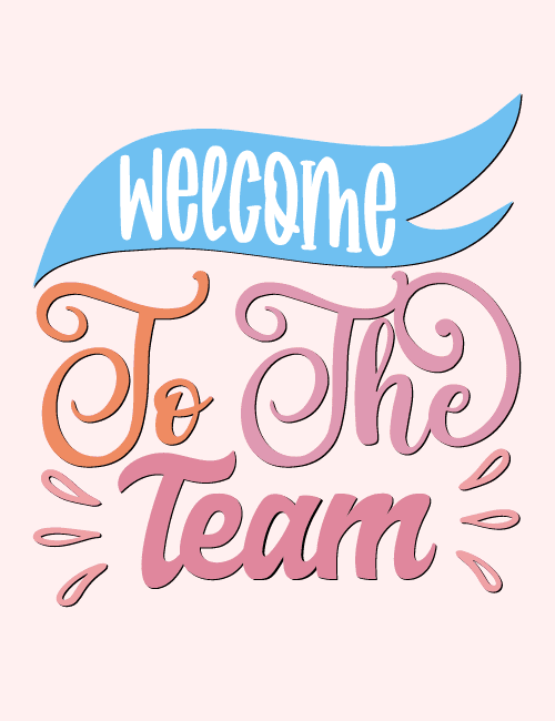 Office Welcome Card – Cute Script Lettering Design