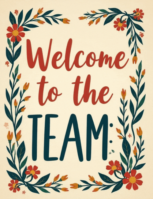 Office Welcome Card – Floral Animated Design (GIF)