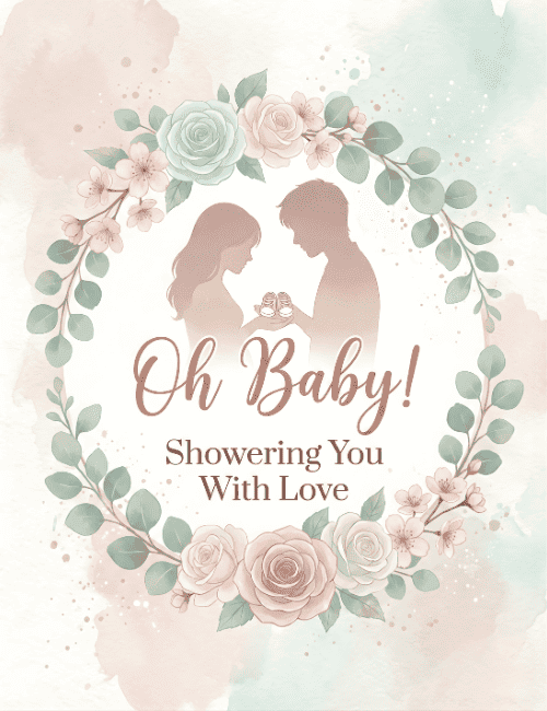 Oh Baby Showering You With Love Baby Shower Card