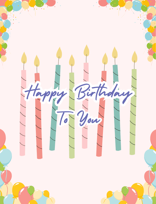 Pastel Birthday Candles Cute Card