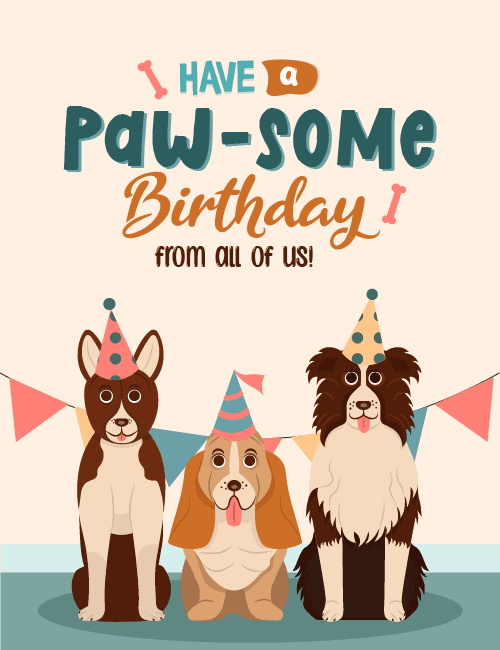 Paw-some Birthday Card