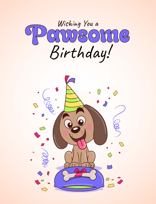 Pawsome Birthday Dog Card