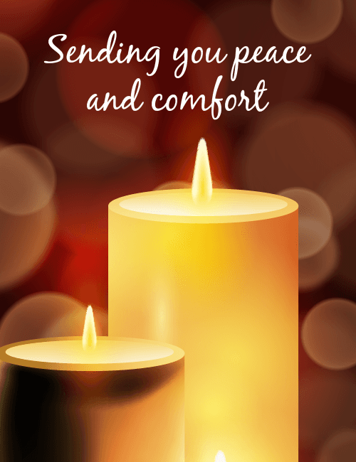 Sending You Peace and Comfort - Candle Sympathy Card