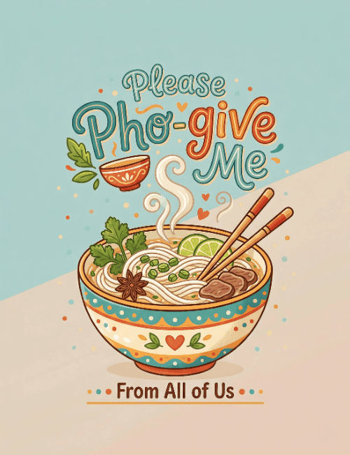 Please Pho-give Me Funny Food Apology Card