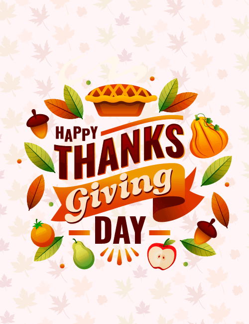 Thanksgiving pie banner card