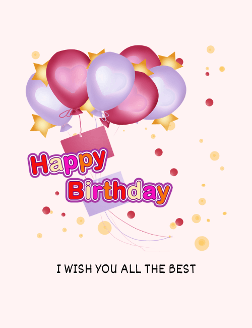 Pink Balloons Happy Birthday Card
