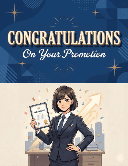 congratulations on your promotion certificate card