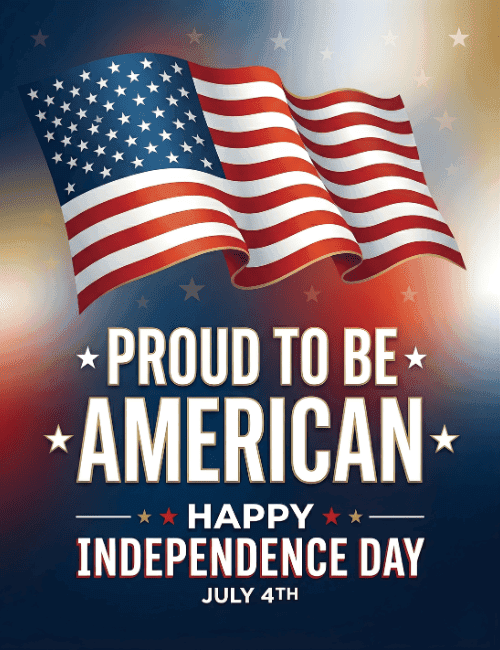 Proud to Be American Flag Independence Card