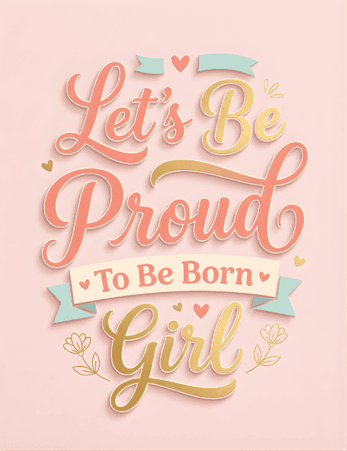 Proud To Be A Girl: Vibrant Celebration Card