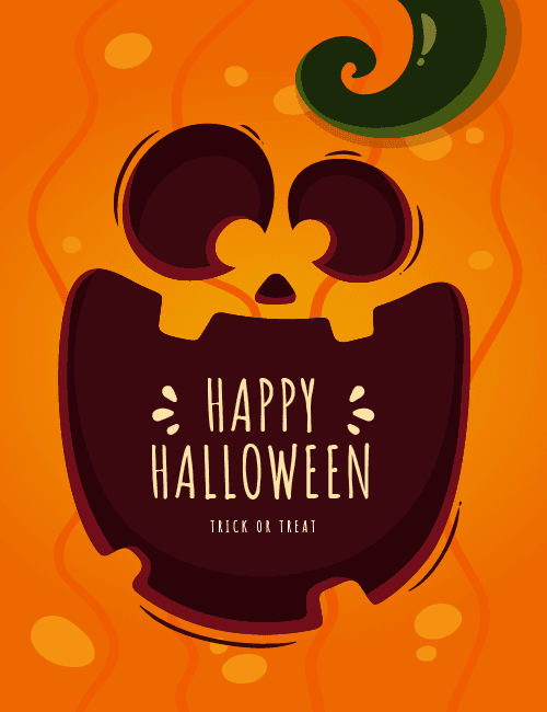 Pumpkin Cutout Trick or Treat Card