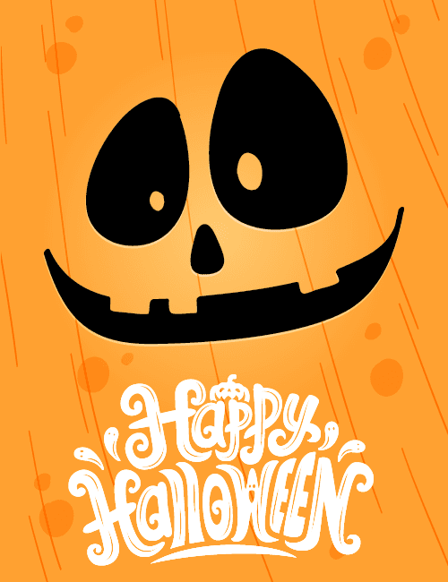 Pumpkin Face Close-Up Card