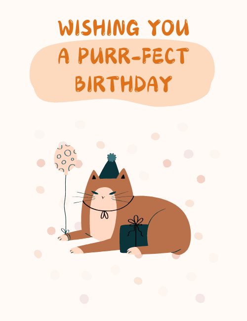 Purr-fect Cat Birthday Card