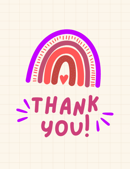 Rainbow Cute Thank You Card – Pastel Minimalist Appreciation Card