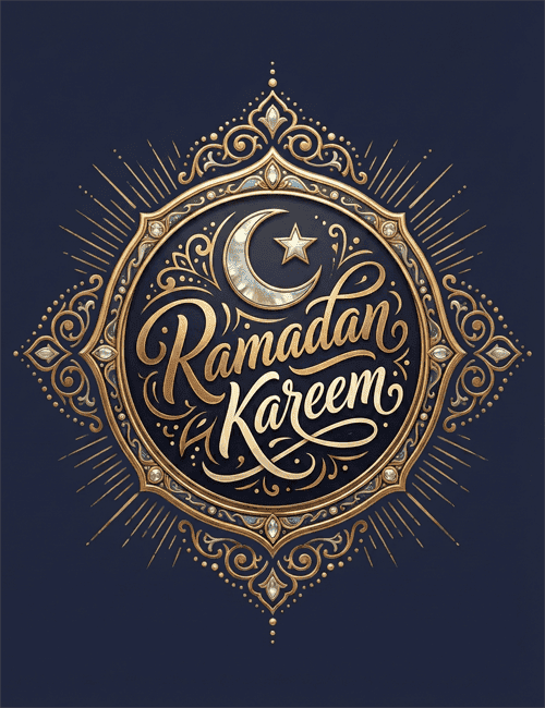 Elegant Gold Calligraphy Ramadan Kareem Greeting Card