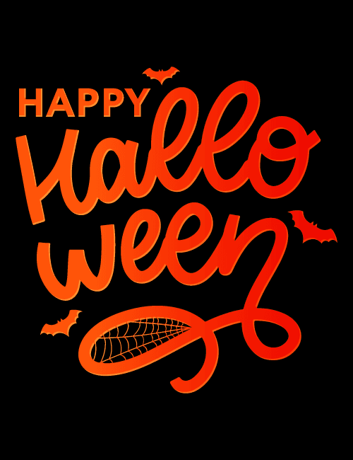 Red Gradient Happy Halloween Card