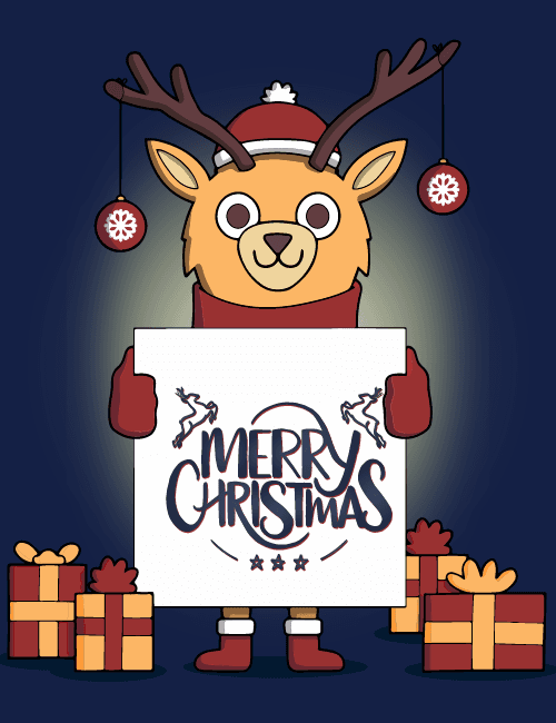 Merry Christmas Reindeer Greeting