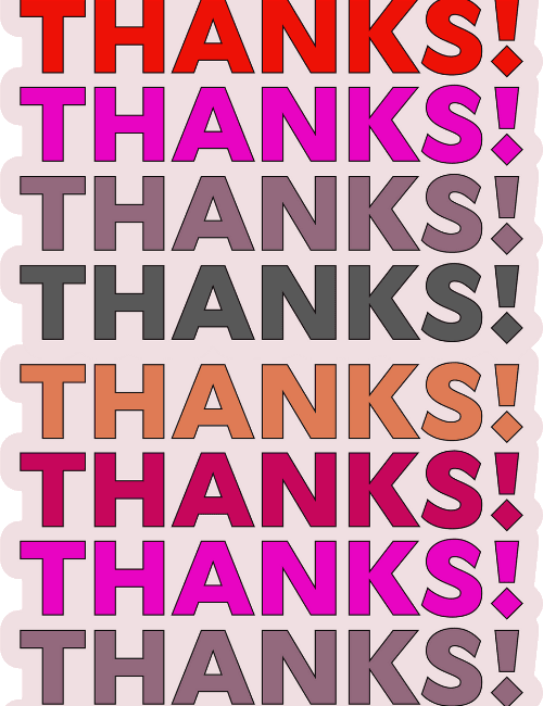 Retro Pop 'Thanks!' Card – Multicolor Repetition Design