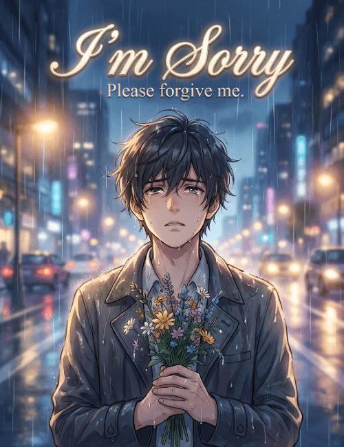 Romantic I’m Sorry Please Forgive Me Card in Rain