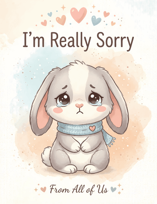 I’m Really Sorry Cute Bunny Apology Card