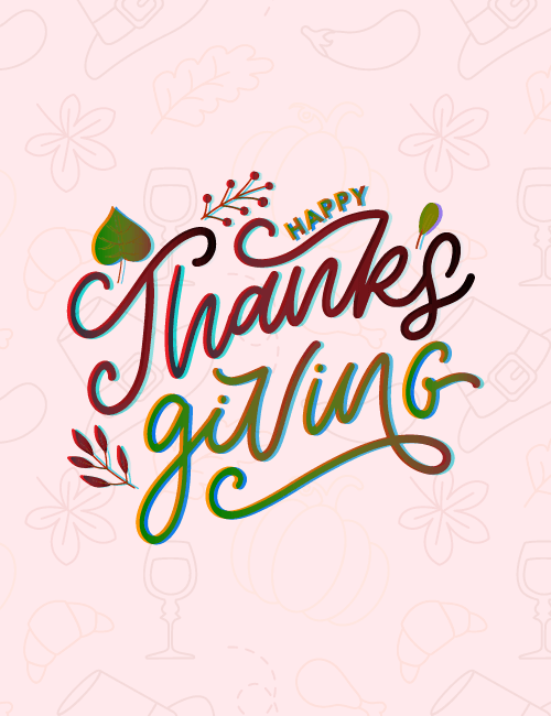 Thanksgiving script lettering