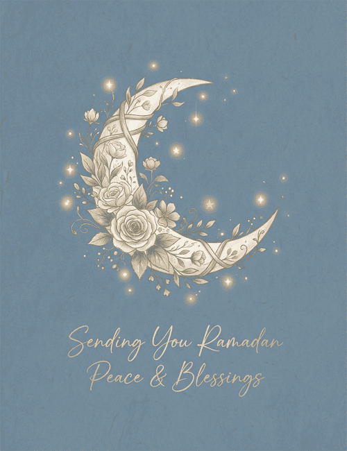 Sending You Ramadan Peace & Blessings – Elegant Ramadan Greeting Card