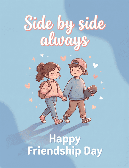 Side by Side Always – Friendship Day Card