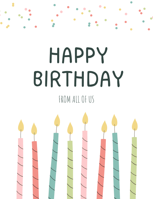 Simple Candles Minimalist Birthday Card