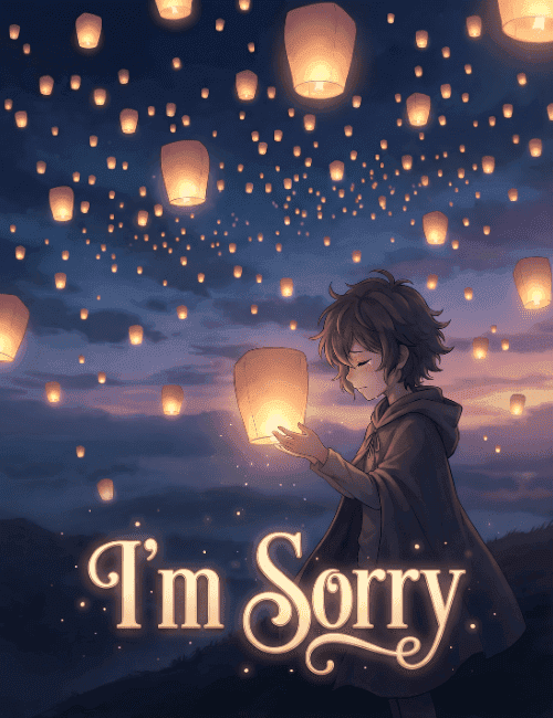 Peaceful Sky Lantern I’m Sorry Emotional Card