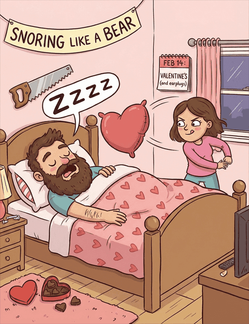 Snoring Like a Bear Funny Valentine’s Day Card