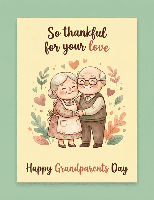 So Thankful for Your Love – Happy Grandparents Day Card