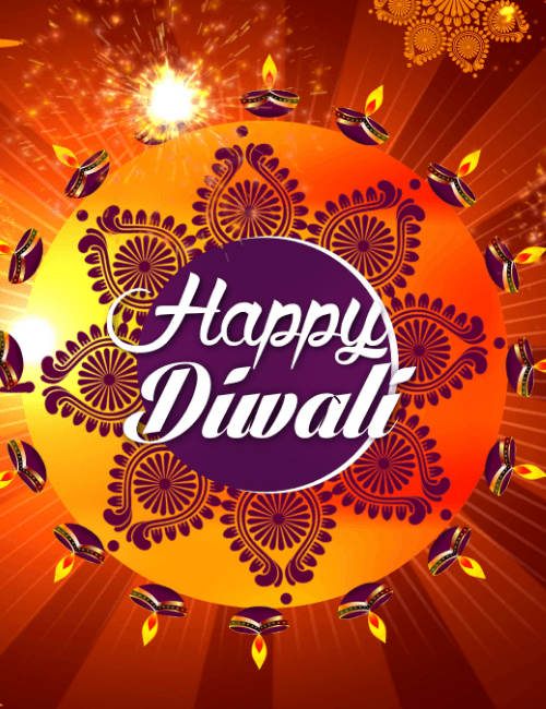 Sparkling Rangoli Happy Diwali Card