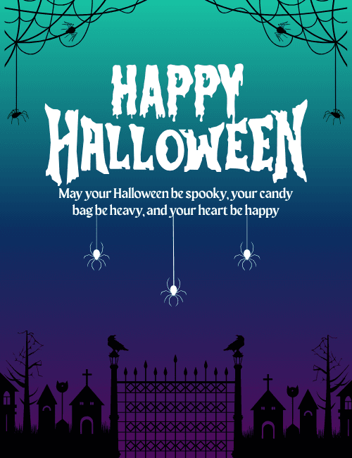 Spooky Graveyard Halloween Card