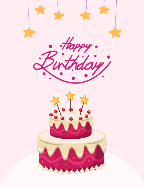 Star Cake Birthday Card