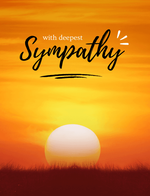 With Deepest Sympathy - Peaceful Sunset Card