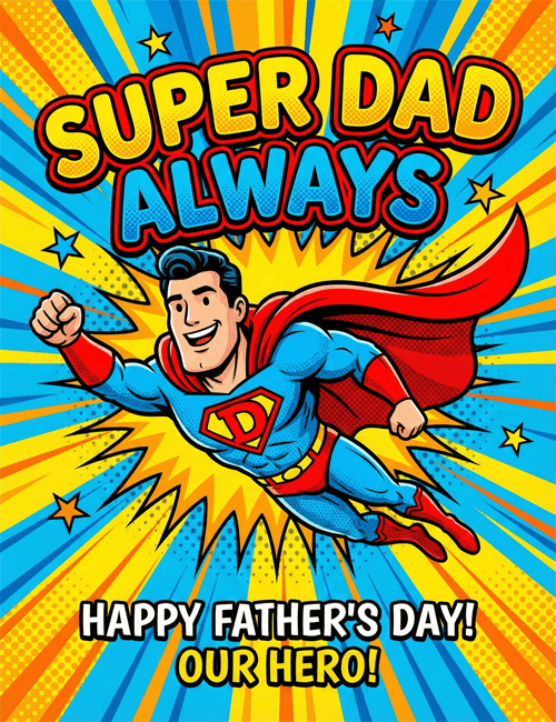 Super Dad Always Happy Father’s Day Card