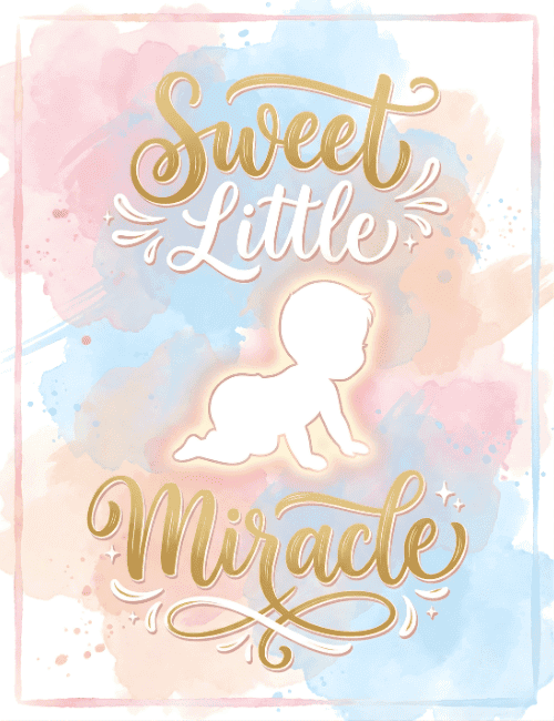 Sweet Little Miracle Minimal Baby Shower Card