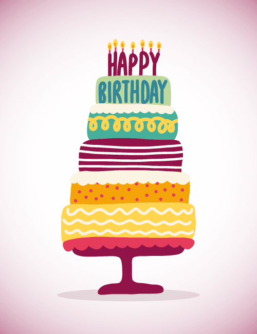 Tall Cake Birthday Card